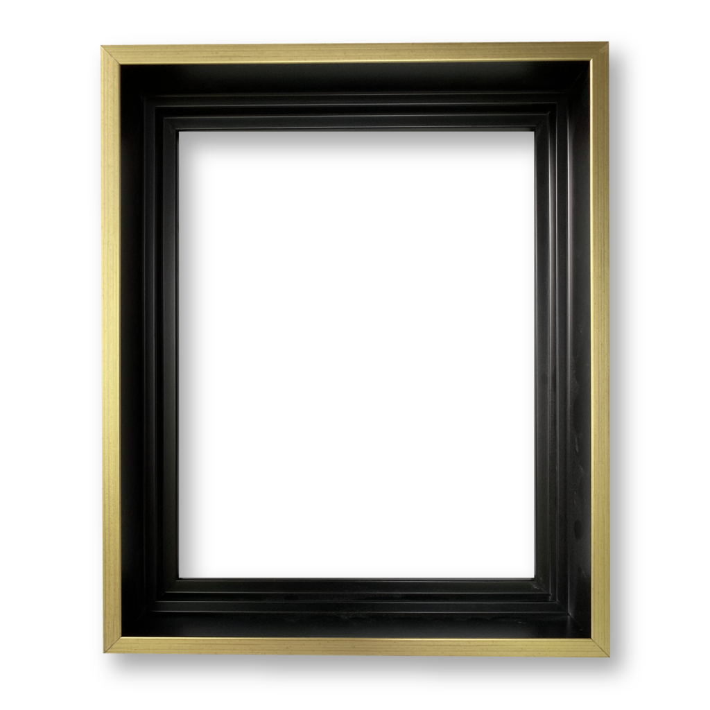 Matte Black Frame Floater With Gold | Frame Styles | Frame Warehouse